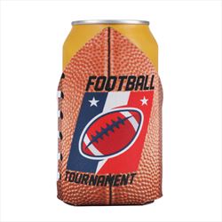 DC1000TR4CP-FOOT Triangle Top Football Can Cooler With Full Color Custom Imprint